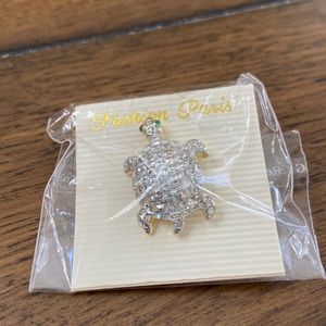 Rhinestone turtle pin